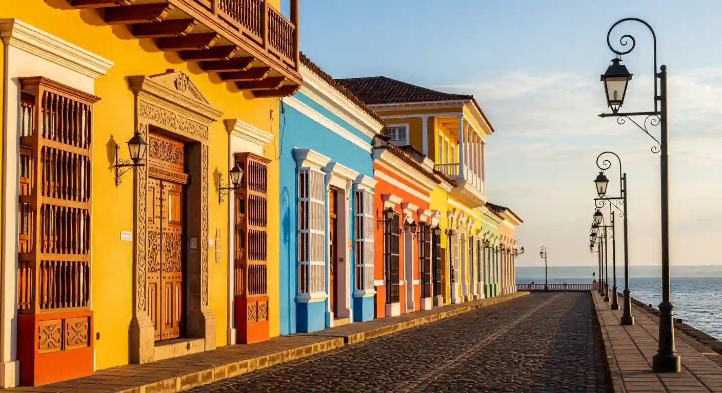 Colonial architecture and water views in Granada, Nicaragua