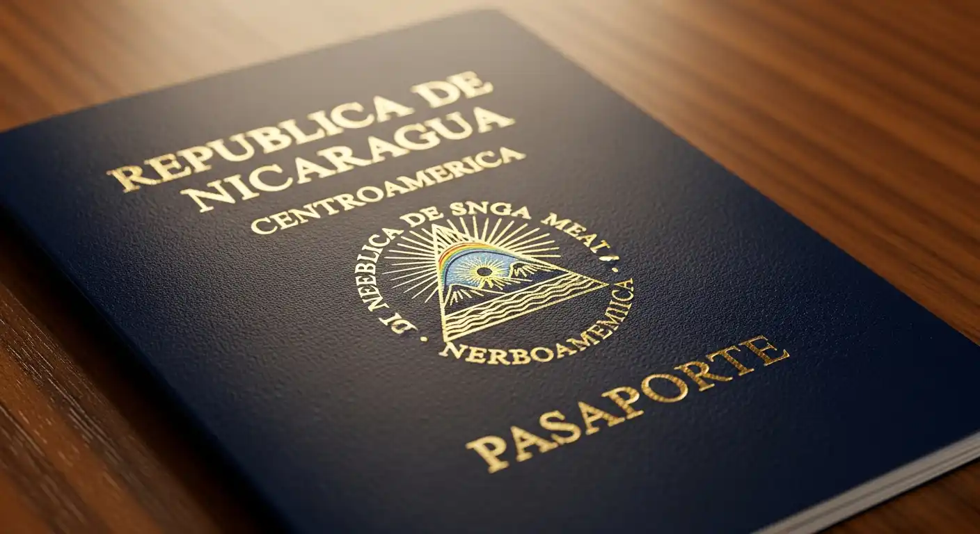 Nicaraguan passport showing national coat of arms and official seal