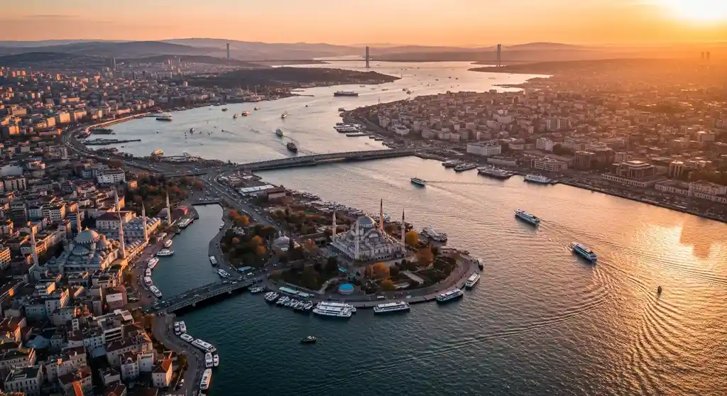 residency in Turkey Istanbul Golden Horn aerial view