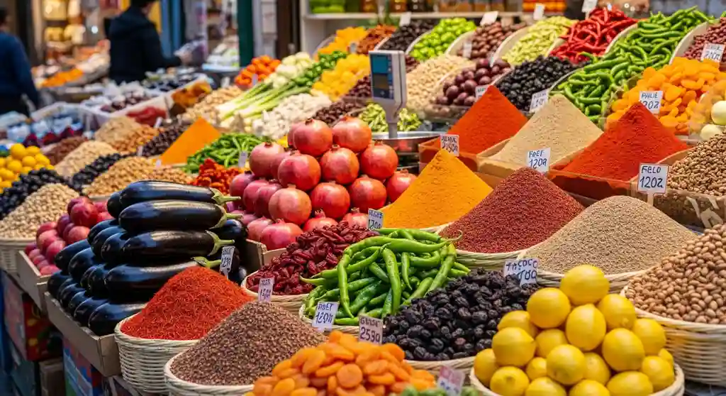 retire in Turkey colorful Turkish bazaar fresh produce