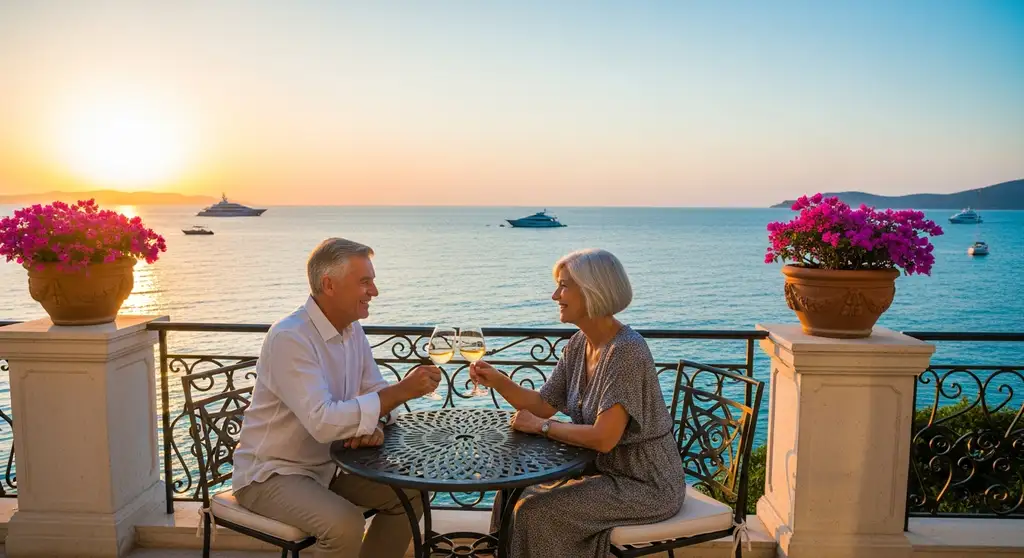 retire in Turkey couple Mediterranean sunset