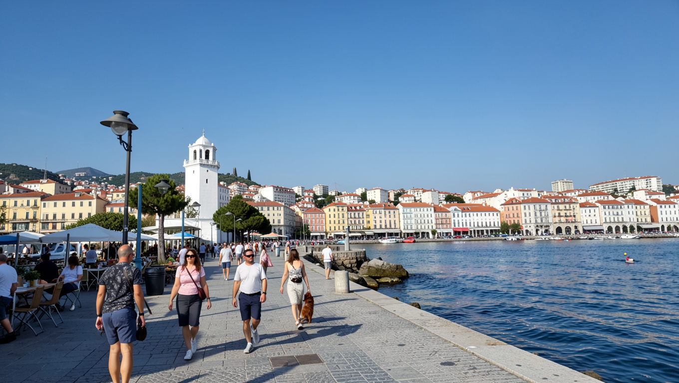 Thessaloniki waterfront promenade in Greece