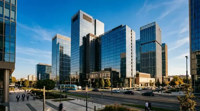 Incorporate in Croatia - modern glass office towers in the Zagreb business district