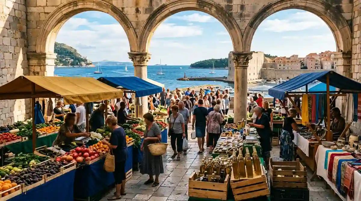Retire in Croatia - Mediterranean open-air market on the Croatian coast