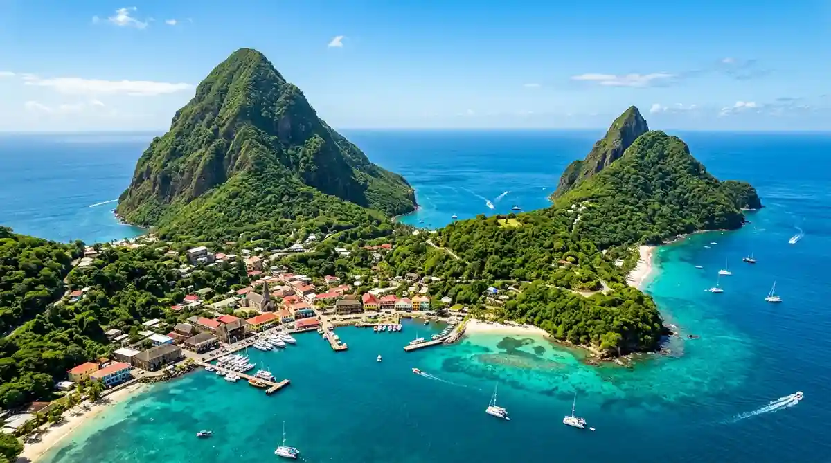 second passport in St Kitts and Nevis twin-island Caribbean aerial view