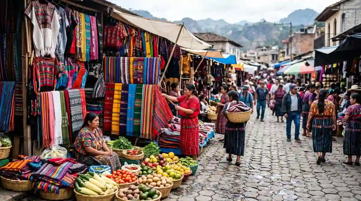 retire in Guatemala daily life in a colorful highland market