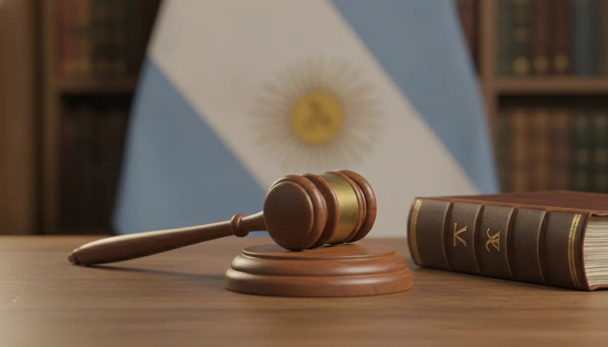 Judge's gavel and Argentine flag symbolizing the DNU 366/2025 unconstitutionality ruling