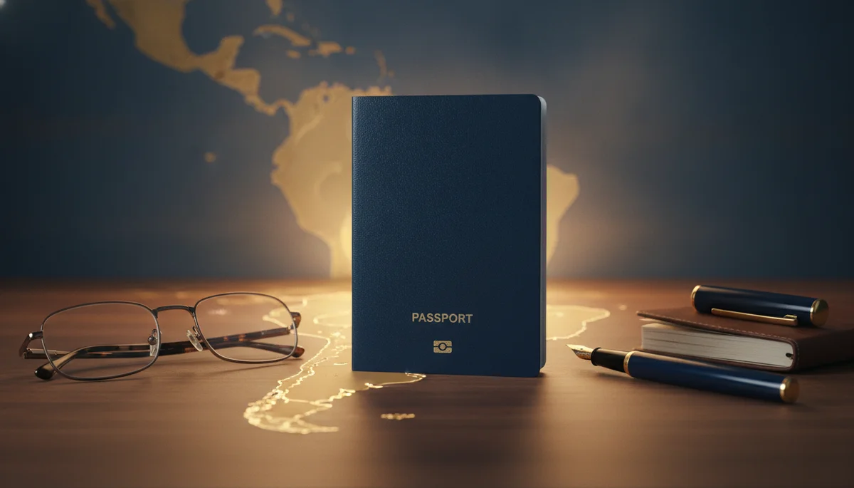 Argentine passport over a South America map showing Mercosur travel freedom