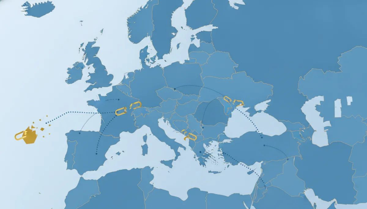 map showing missing extradition treaties between Costa Rica and European countries