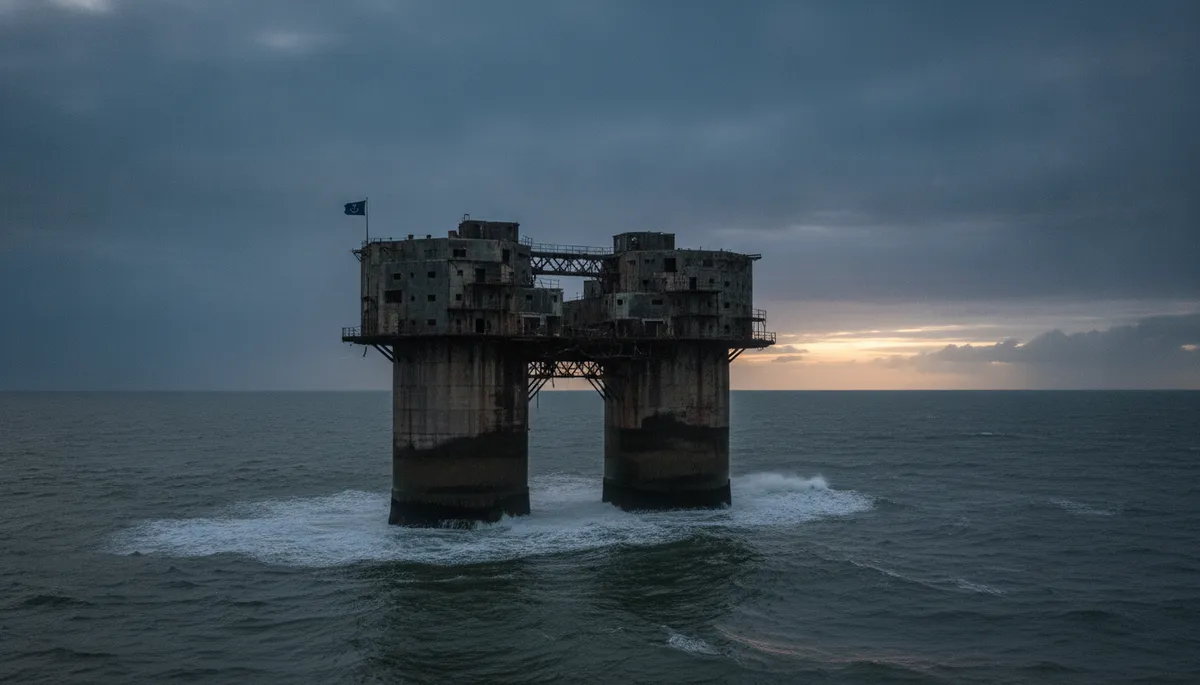 North Sea fort platform like the Principality of Sealand micronation