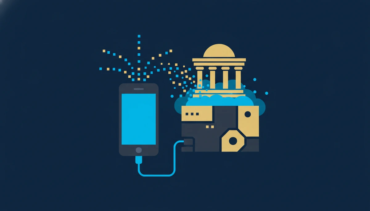 forensic extraction equipment copying smartphone data during a CBP electronic device search