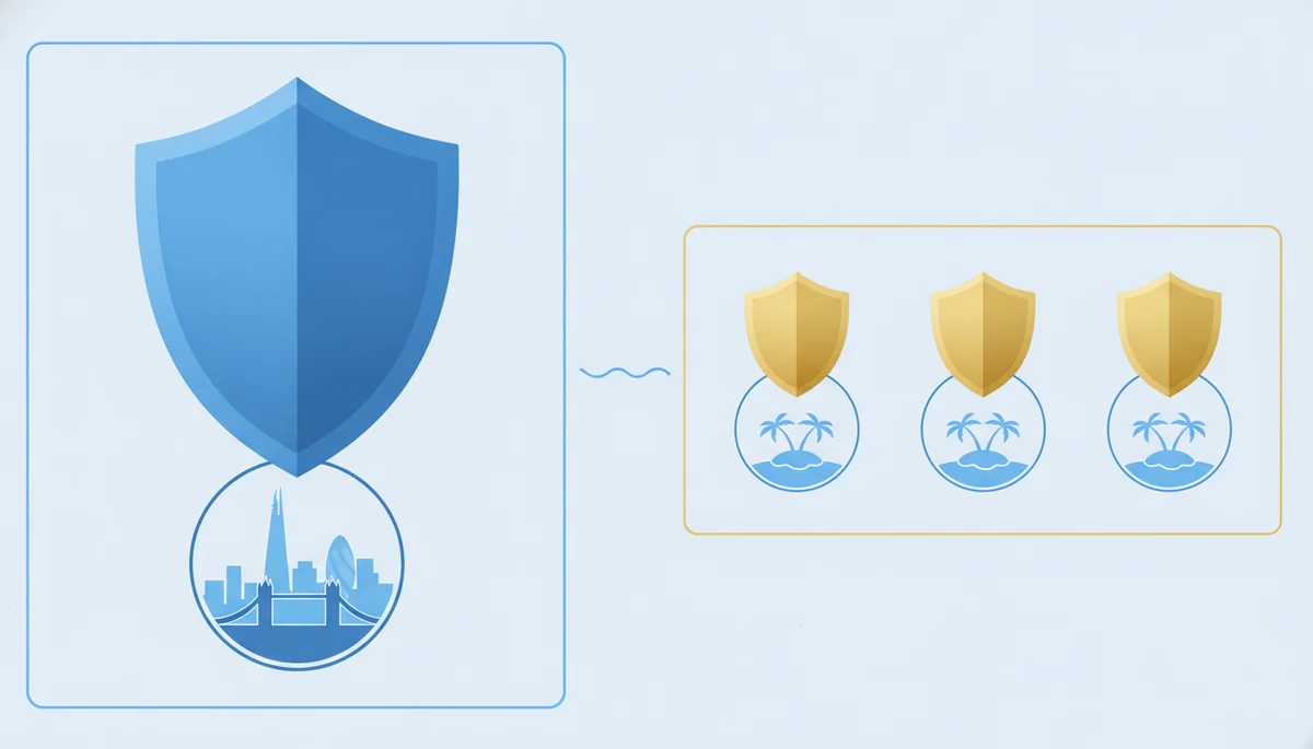 UK FSCS deposit protection compared with Crown Dependency compensation schemes for savers