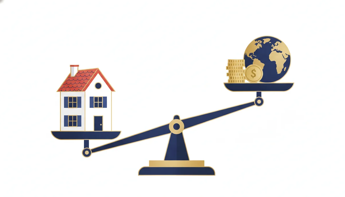 balance scale weighing a French home against income for the 183-day tax residency test